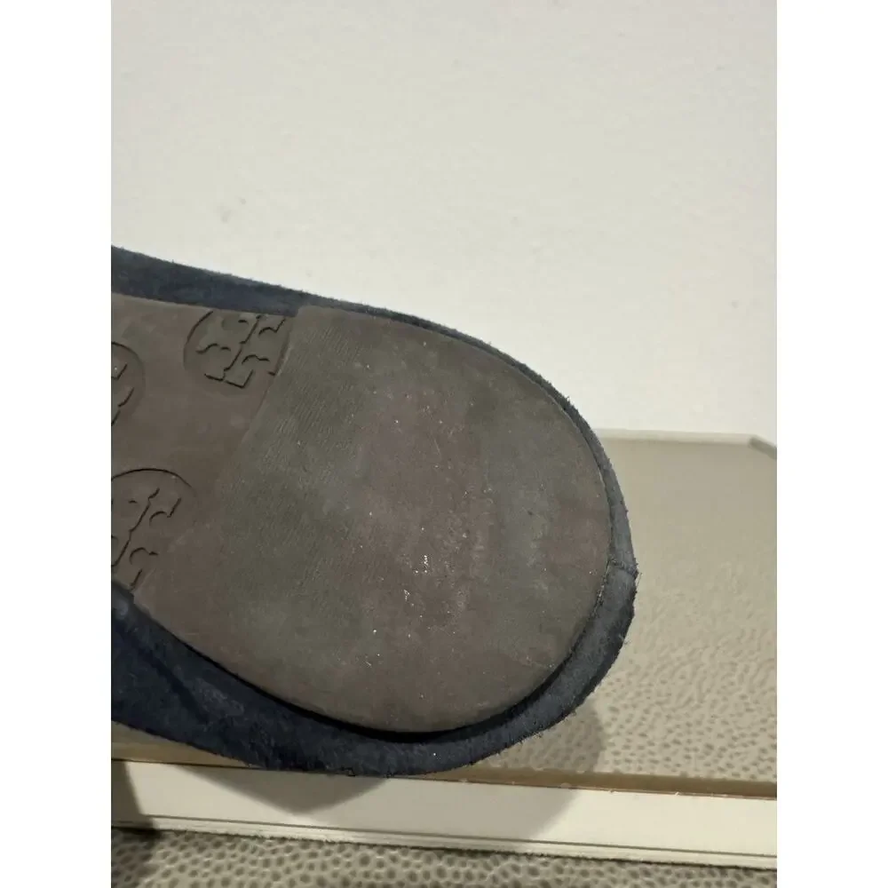 Tory Burch Reva Navy Suede Leather Ballet Flats size 6 M